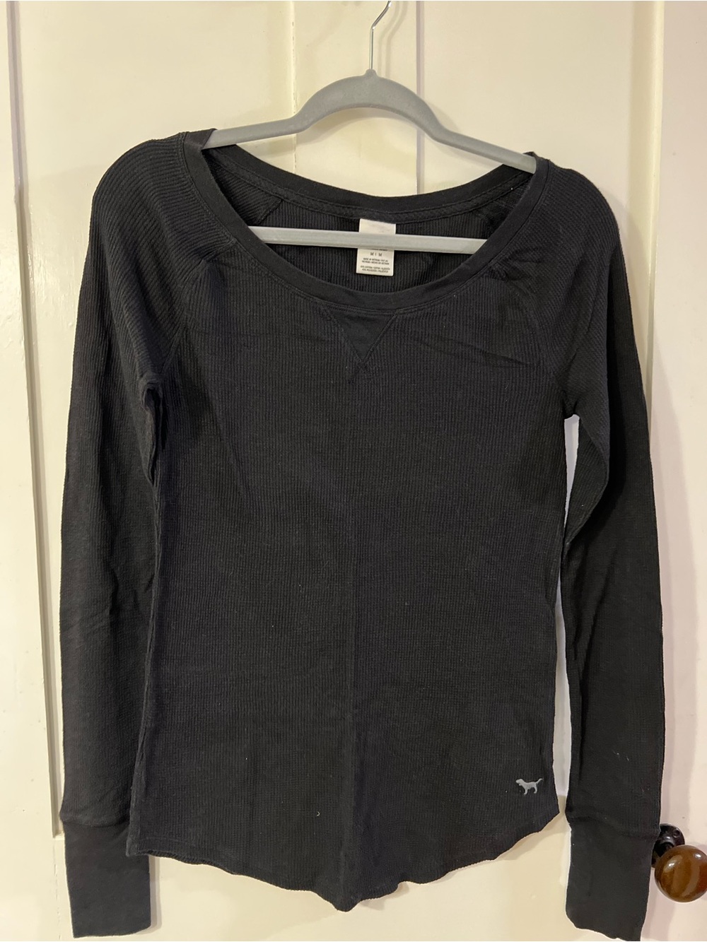 PINK Victoria's Secret Black Long-Sleeve Thermal Top